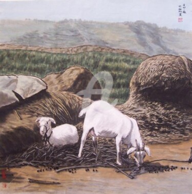 Gu,YiXiong Chinese Painting<Sheep>