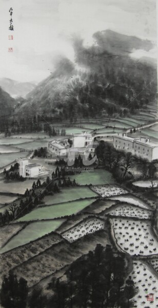 Yi-Xiong Gu's ink painting "Many clouds in the southern mountains" 古一雄水墨《云满南山》